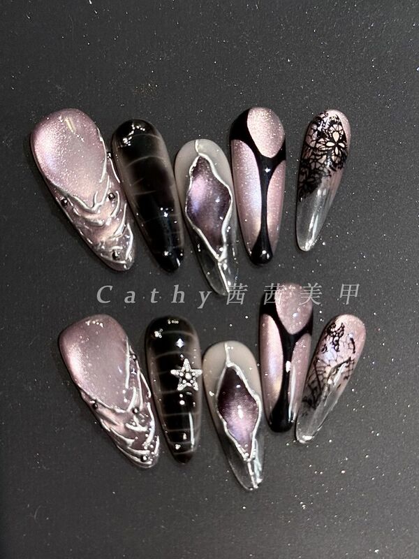 Sweet and Cool Gothic Witch Style Nail Art Stickers in European and American Cool Style, Featuring Potato Purple and Mysterious Magic