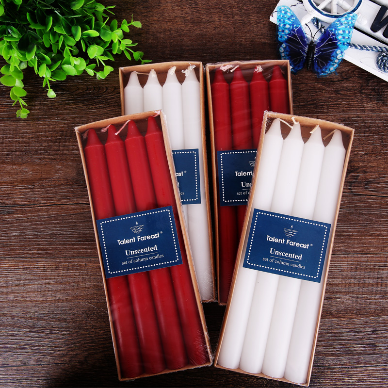 TalentFarelast Home Power Outage Lighting Candle Daily Romantic Wedding red white long pole wax 8 hours