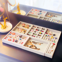 Glass acrylic velvet box Inner box matching gray velvet box Ring necklace jewelry earrings tray Jewelry tray