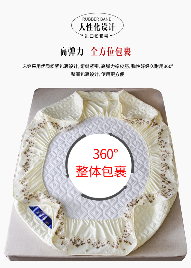 Cotton kháng khuẩn giường một mảnh đệm bông Simmons bảo vệ bìa ren bông giường bìa mỏng màu nâu đệm bìa Ga phủ giường