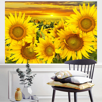 Net Red sunflower background cloth ins hanging cloth decoration room dormitory sunflower rental room background tapestry