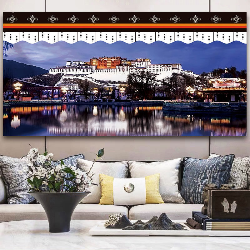 Large Potala Palace background cloth Room decoration wall cloth Tibetan hanging painting wall cloth Bed bedroom tapestry customization