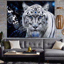 Large personality animal Lion Tiger Leopard wall decoration hanging cloth ins background cloth bedroom dormitory curtain