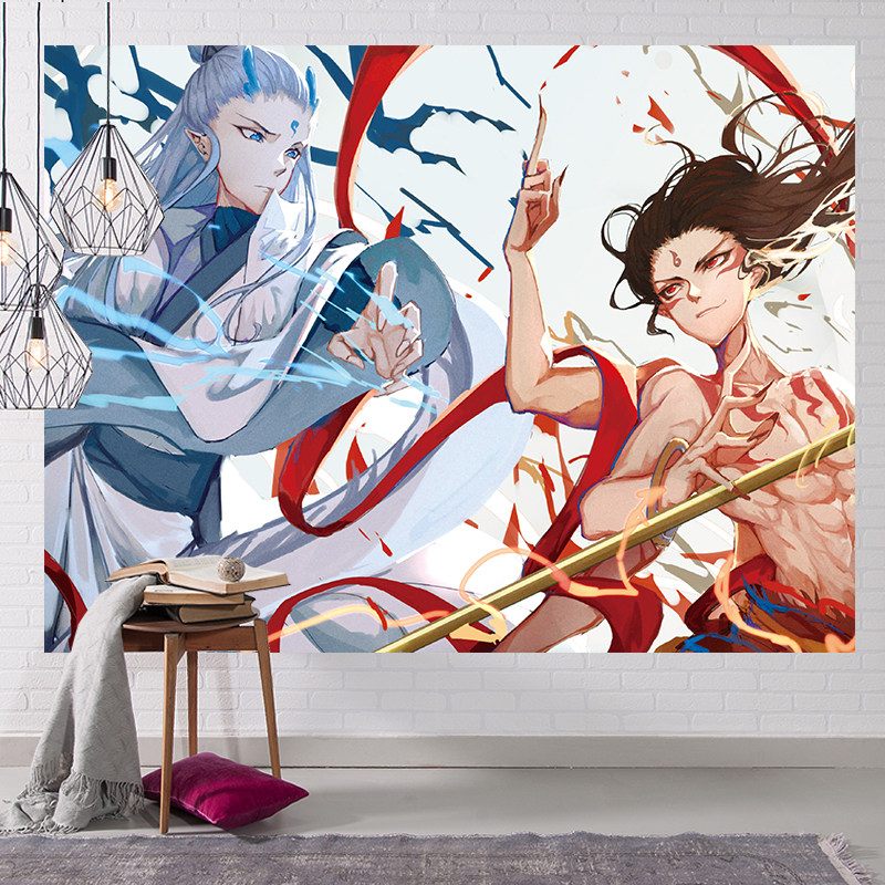 Which hangs a network red background cloth bar decorated wall cloth thickened plumbing bedroom head in cloth to customize