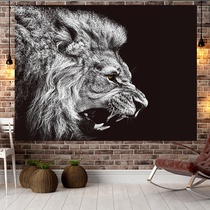 Photo Net Red Wall cloth tapestry lion background cloth ins hanging cloth room student dormitory layout bedside decorative painting
