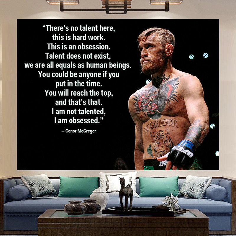 Mouth Cannon Conor McGregor Background Cloth Boxing Stars Bar Room Dormitory Fists Gym Gym Decoration Hanging