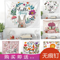 Nordic cartoon Tapestry bedroom room selling cute little rabbit hanging cloth ins wall background tablecloth sofa towel