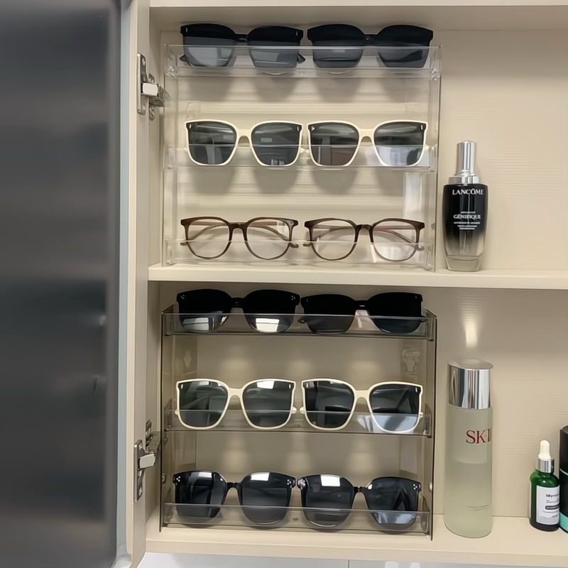 Glasses Storage Box Multi-Layer Transparent Acrylic Wall-Mounted Sunglasses Display Stand Detachable Sunglasses Display Box