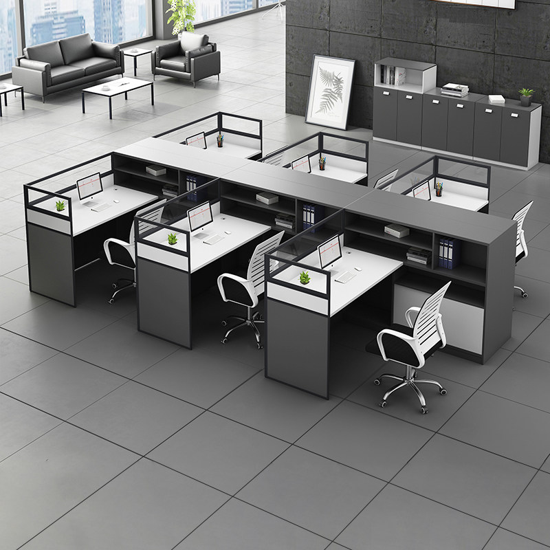 Office furniture staff desk 4 people simple modern screen partition partition office desk and chair combination staff
