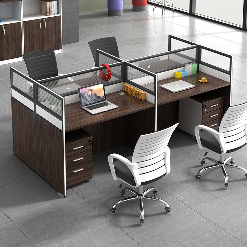 Staff computer desk four-seat simple modern screen four-seat six-seat card seat office desk and chair combination