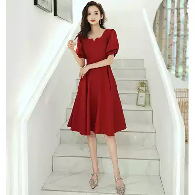 Little man toast bridal wine wedding dress usually wear 2021 new back door Engagement Summer