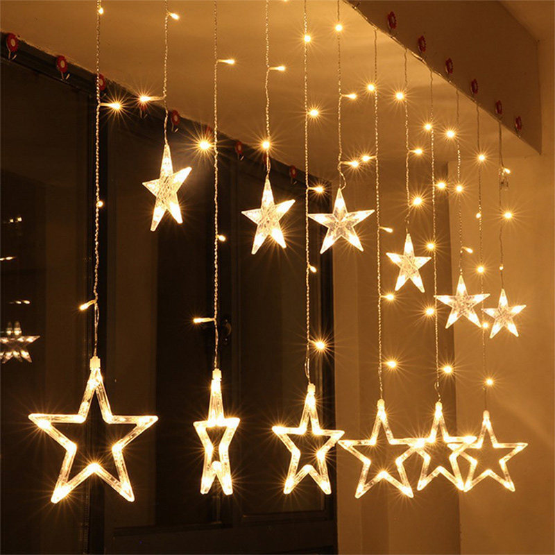 led star lights small colored lights flashing lights string full of stars net red bedroom romantic room curtain decorations arrangement
