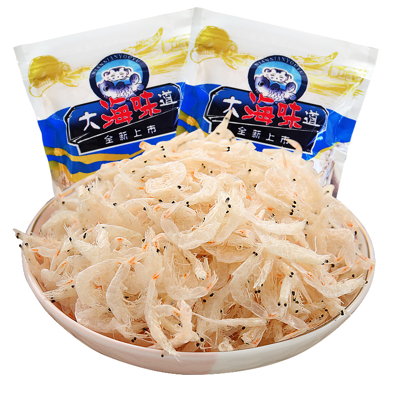  鲜煌 特级生晒无盐淡干虾皮 500g