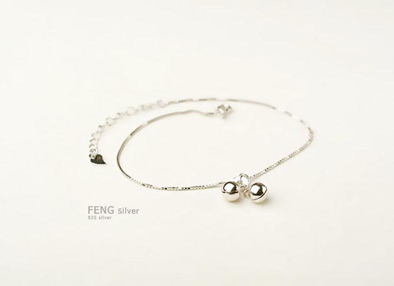 Vòng chân nữ 925 sterling bạc có một quả bóng phiên bản tiếng Hàn của sinh viên đơn giản Sen Bộ chữ tươi tùy chỉnh xác thực lắc chân nữ pnj