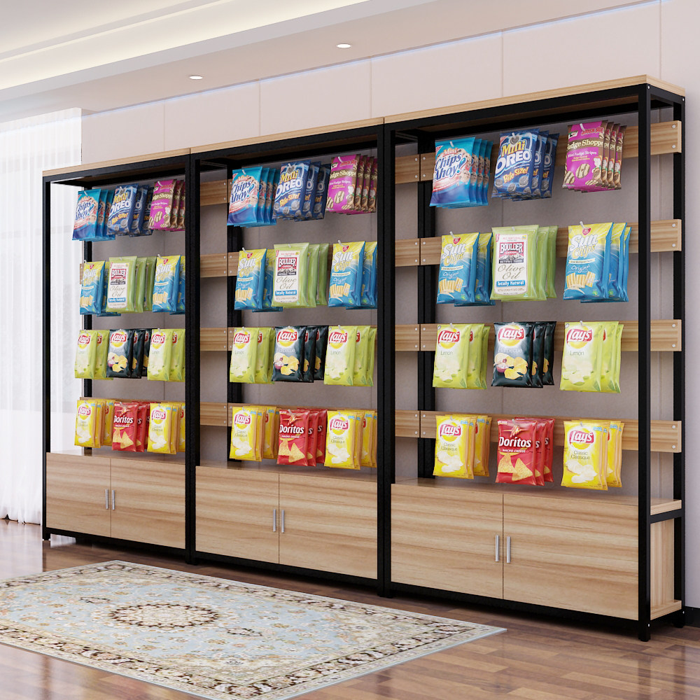 Supermarket adhesive hook hanging snack shelf convenience store stationery store boutique