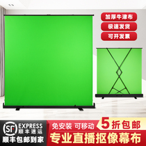 Live broadcast room green screen cutout cloth background cloth cutout cloth thickened opaque pull up and down for photography and photography without installation