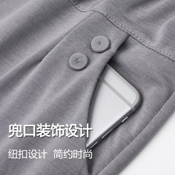 Mom's summer pants for women, high-waisted outer wear, nine-point pants, straight-leg, loose, stretchy, thin, middle-aged and elderly women's pants with elastic waist