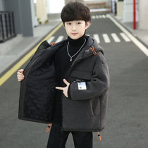 autumn and winter boy's cotton jacket casual foreign style children's clothing for big boys Korean style trendy thick trench coat trendy