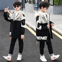 Boy fall Childrens jacket Jacket Jacket Tide Card 2022 New CUHK Scout Fashionable Handsome Boy Windsuit