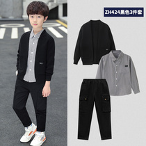 Boy suit 2022 new CUHK childrens spring and autumn season foreign air leisure Three sets of Korean version handsome chic children clothing