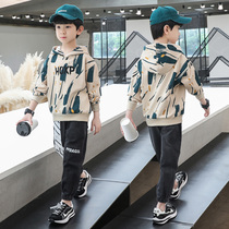 Boy suit 2022 new foreign air CUHK Scout red clothes handsome boy Spring Fall trendy childrens clothing