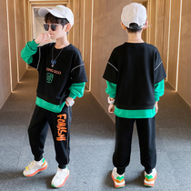 Autumn clothes new boy suit foreign air children CUHK children fake two national Chaowei clothes leisure sports handsome children clothes