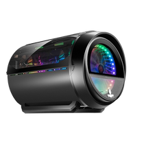 Play Jiayuan Qi bomb gaming Internet cafe special-shaped RGB computer case 180 degrees full side transparent M-ATX graphics card vertical installation