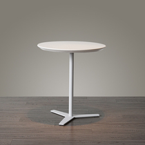 Modern minimalist living room sofa side white round European corner couple balcony Model Room mobile coffee table coffee table