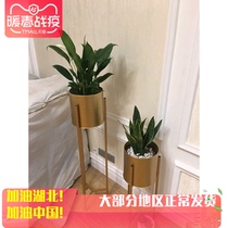 Nordic style golden flower stand gold Bronze Color Floor flower vase home decoration ornaments Villa decoration flower pot