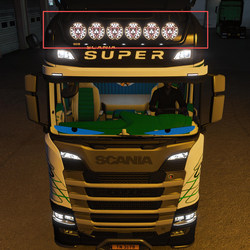 Euro Truck Simulator 2 Roof Led Spotlight Mod Module 3 Types of Spotlight Modified Lighting Package Strobe Light Euro Truck Simulator 2