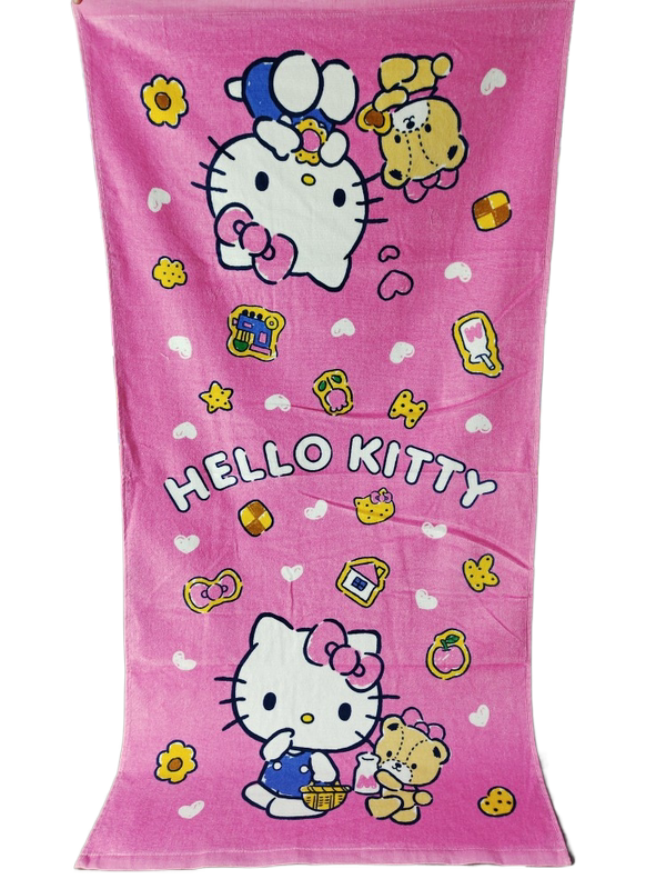 My Melody, Little Twin Stars, Pompompurin, Pochacco, Kitty, Cinnamoroll Bath Towel, Pure Cotton, Soft, Absorbent, Minor Imperfections