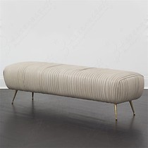 Nordic light luxury leather fold shoe stool living room clothing store White cloakroom stool bedroom bed tail footstool