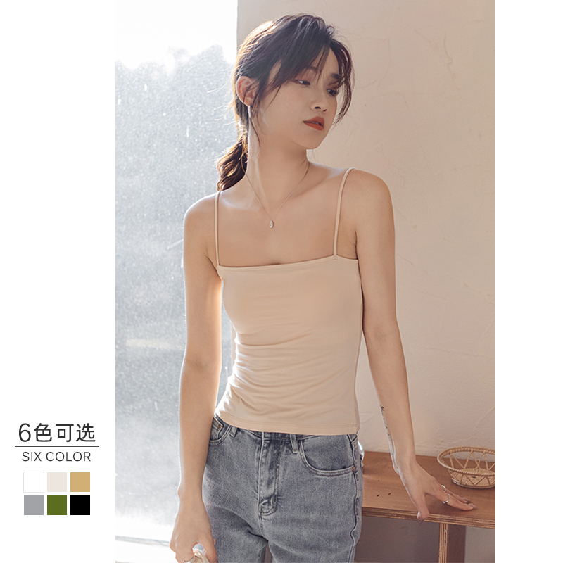 Modale Little Harness Vest Woman Summer Tight Fit Outside Wearing Sexy Smear Underwear Black White Undershirt Blouse