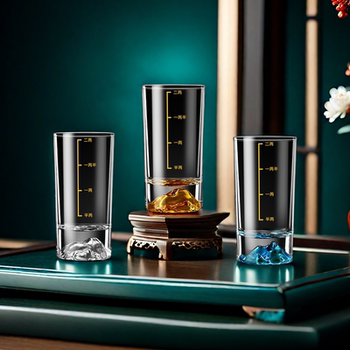 Jinshan 0.1kg Wine Glass Set for Home Use, Light Luxury High-End Crystal Glass, 0.1kg Scale Blue Mountain Cup Wine Set