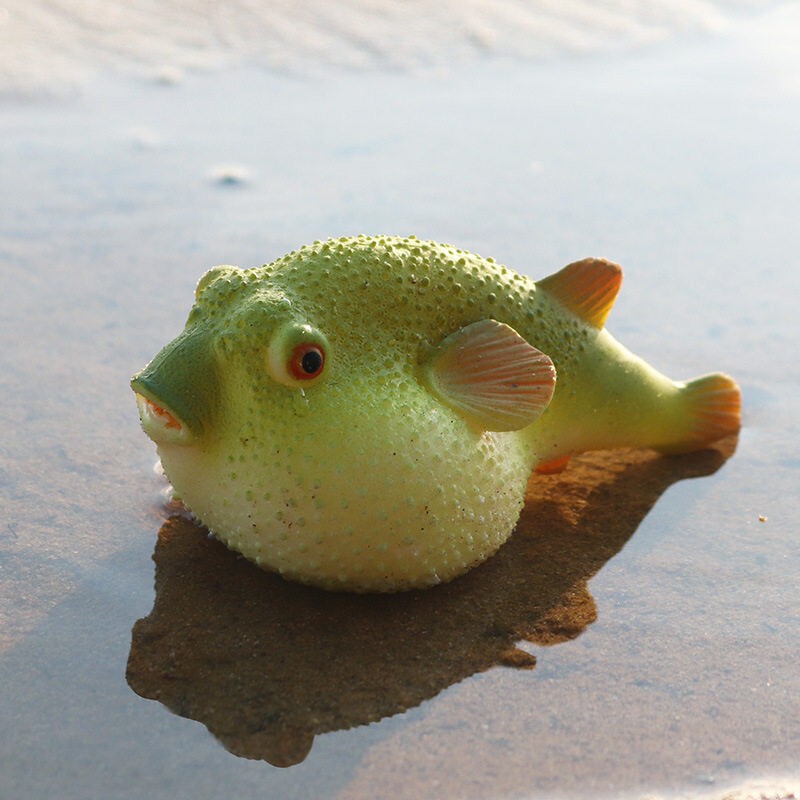 Children's Cognitive Early Education Simulation Marine Animal Model Soft Rubber Pufferfish Stress Relief Toy