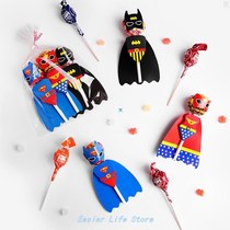 54Pcs Superman Batman Cartoon Candy Lollipop Decoration