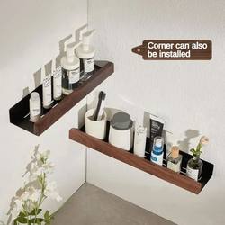 Bathroom Shelf No Punch Storage Rack Solid Wood Bathroom She