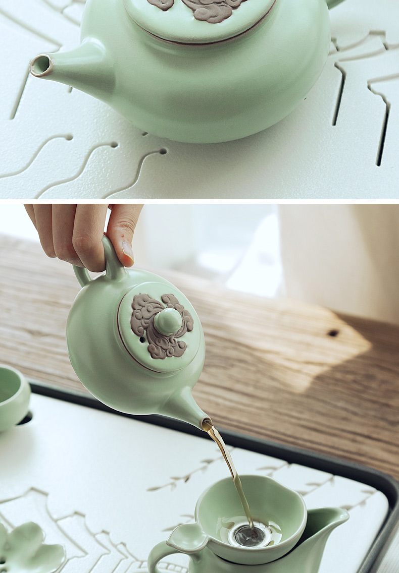 Open the slice TaoZi your up kung fu tea pot can keep checking ceramic tea set small home beauty single pot teapot