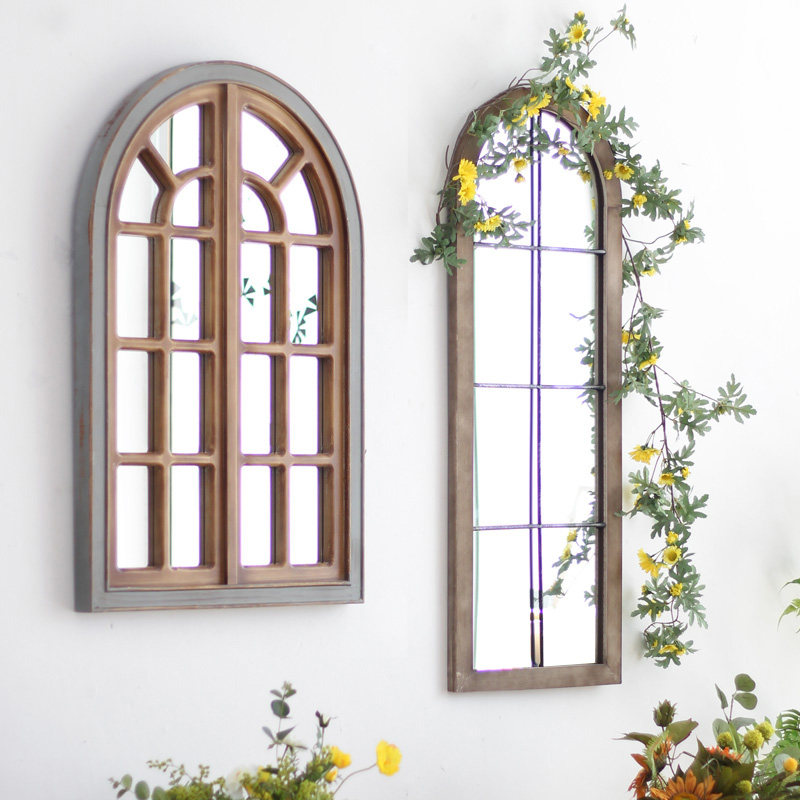 Find Eurostyle Retro Art Mirror Full Body Mirror Floor Cosmetic Mirror Hollowed-out Window Mirror Wall Decoration Storefront Adornment
