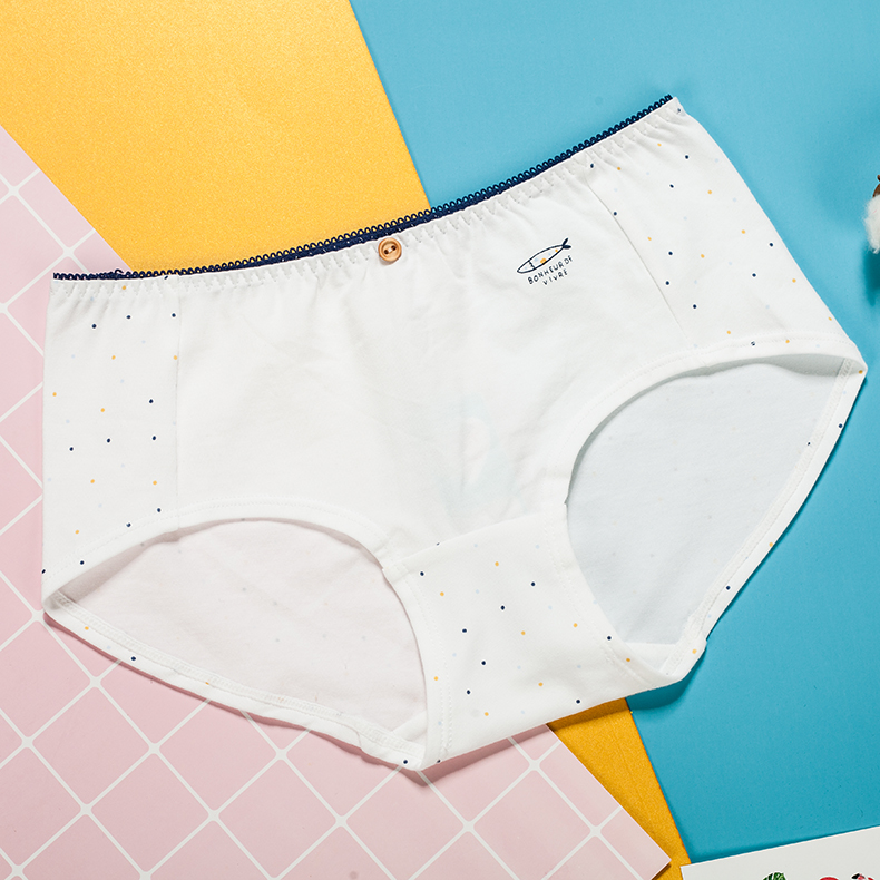 Bailing Baili Cotton Cartoon Girl Panties Middle Waist Junior High School Students Briefs Bottoms BZK0026