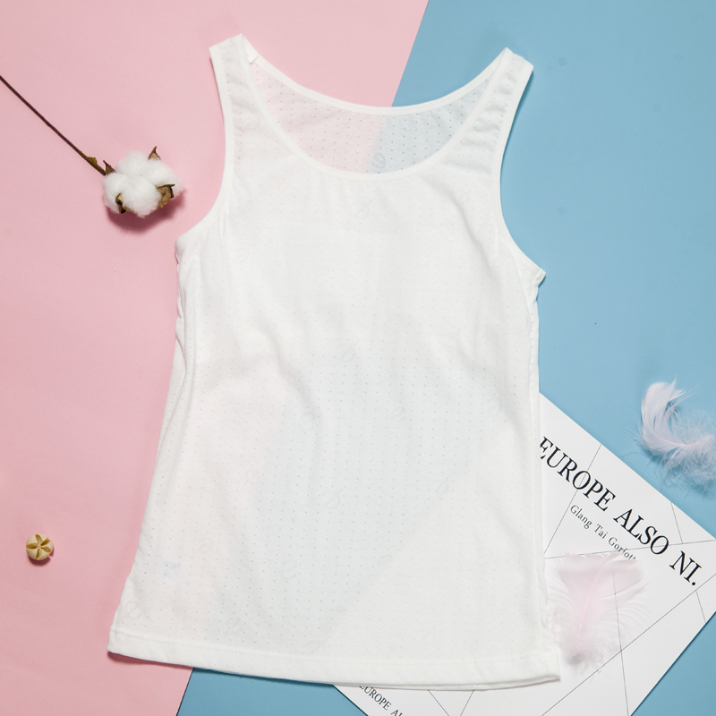 Yilanfen cotton siêu mỏng thể thao phát triển đồ lót học sinh dài chống sương điểm áo vest nữ ao lot nu