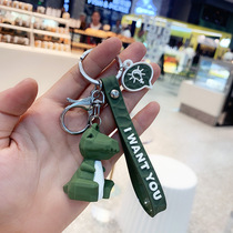 Creative car keychain Key chain Geometric cartoon key chain pendant Mens and womens key ring ring bag pendant