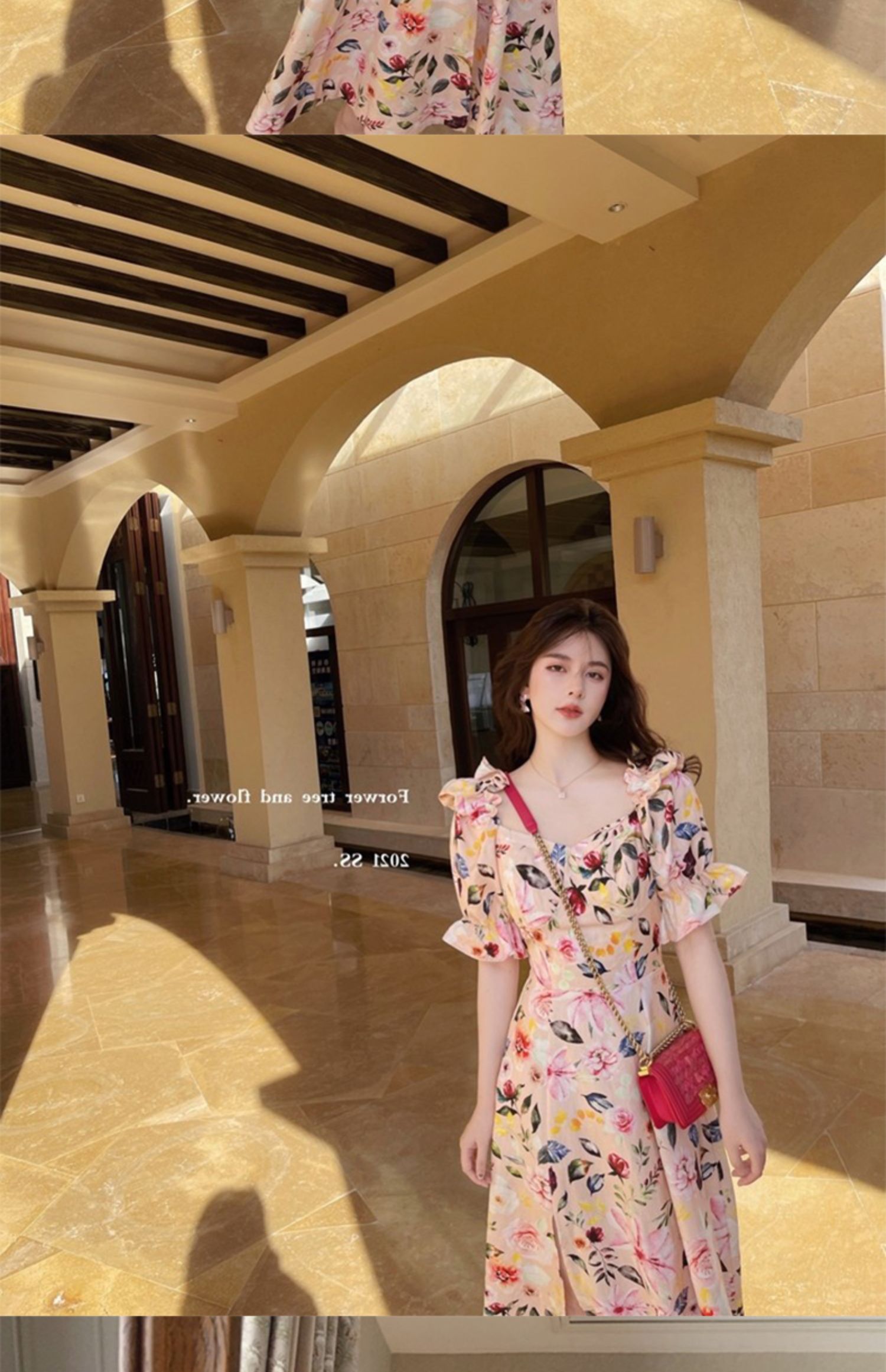 C8865 2070K VÁY ĐẦM LIỀN THÂN DÁNG DÀI NỮ JIARELA MÙA HÈ PHỤC CỔ CỔ ĐIỂN HỌA TIẾT HOA THỜI TRANG NỮ G05 SẢN PHẨM MỚI