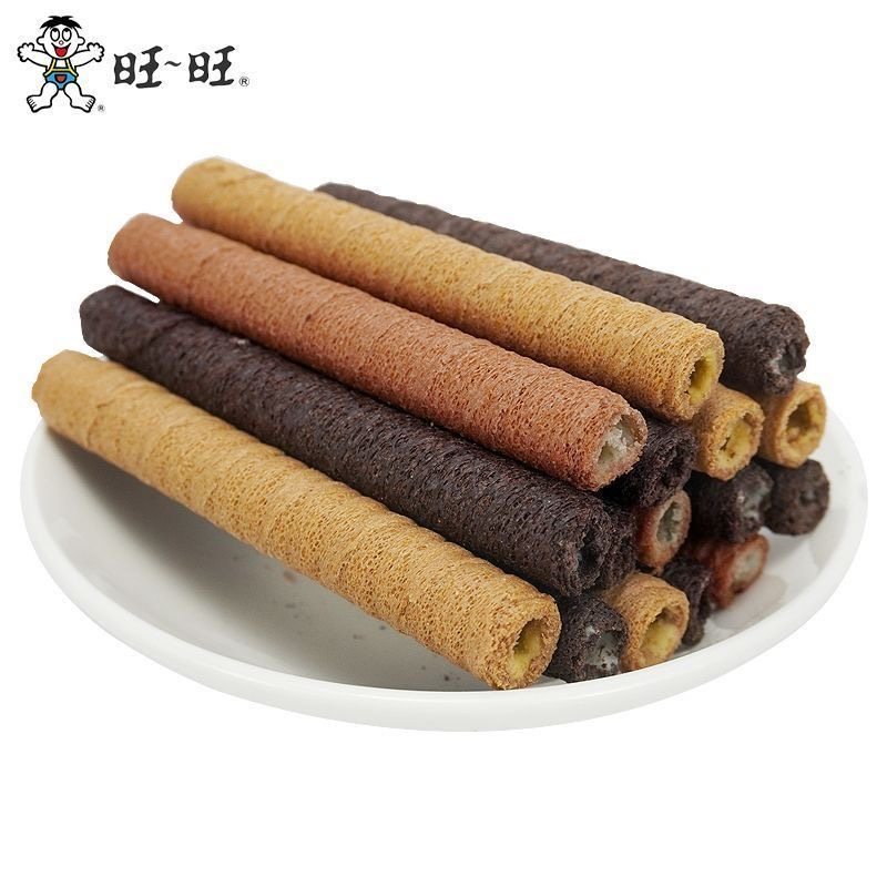 Want Want Black and White with Egg Rolls in Bulk Individually Packaged Kidsren's Nostalgic Snacks Biscuits Puffed Snacks