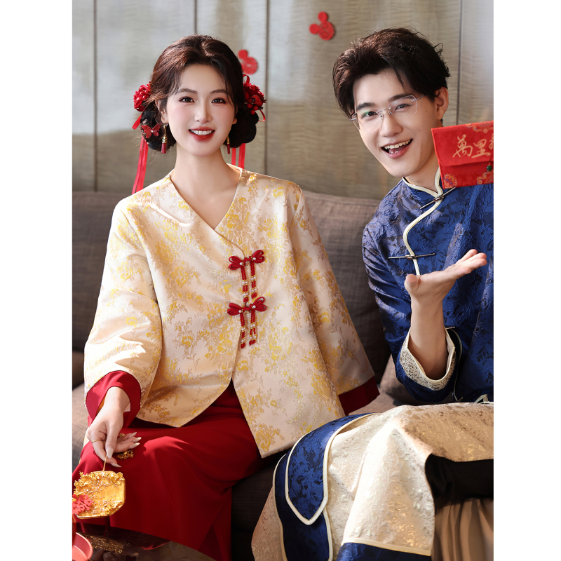 New Chinese-Style Maternity Wedding Dress, Plus Size, Beautiful Xiuhe Dress for Engagement and Postpartum Celebrations, Conceals the Belly New Chinese-Style Maternity Wedding Dress, Plus Size, Beautiful Xiuhe Dress for Engagement and Postpartum Celebrations, Conceals the Belly