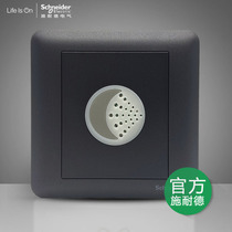 Schneider switch socket smooth deep space gray sound and light control switch four-wire with fire strong induction switch
