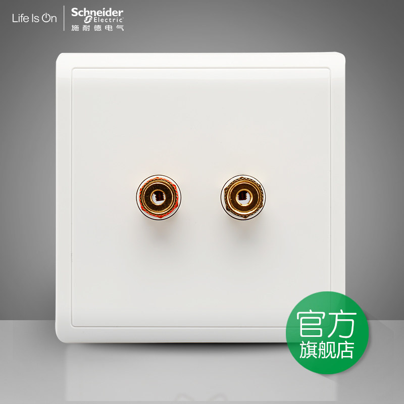 Schneider switch socket Fengshang white dual audio single one speaker socket two audio sockets