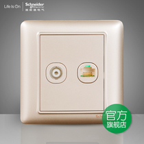 Schneider Switch Socket Ruiyi Golden Internet TV Double Computer TV Socket