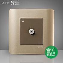 Schneider Switch Socket Light Series Style Brown Broadband TV One F Connector TV Socket