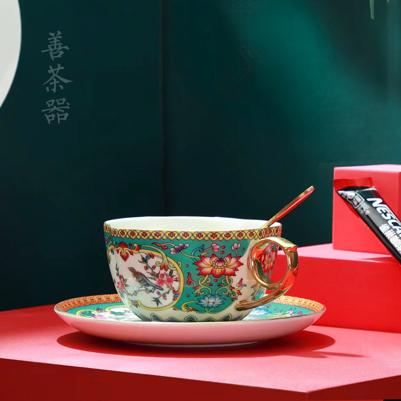 Enamel Palace Style Chinese Retro Ceramic Water Cup Milk Cup Coffee Cup Creative National Trend Mug Scented Tea Enamel Palace Style Chinese Retro Ceramic Water Cup Milk Cup Coffee Cup Creative National Trend Mug Scented Tea